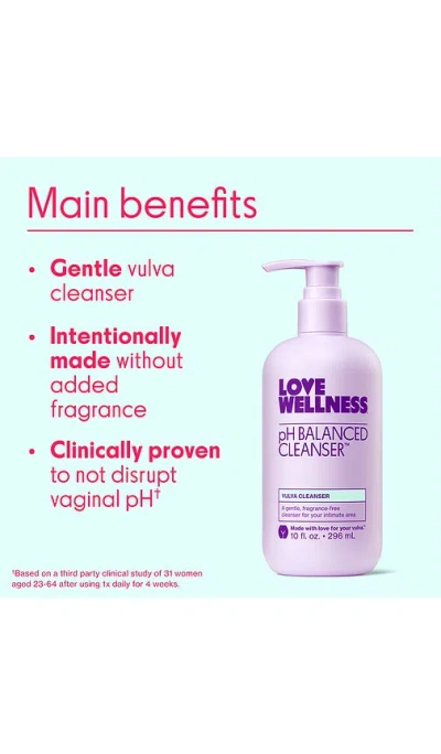 Love Wellness Ph Balanced Cleanser 10 oz In Purple