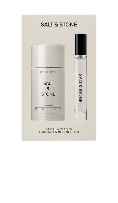 Salt & Stone Santal & Vetiver Deodorant + Mini Mist Duo In Transparent