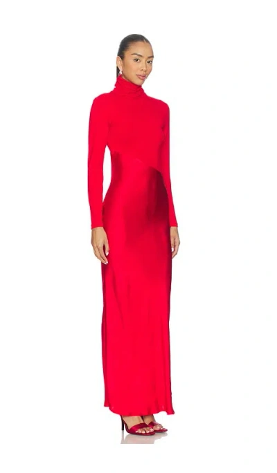 S/w/f Asymmetric Split Maxi Dress In Red