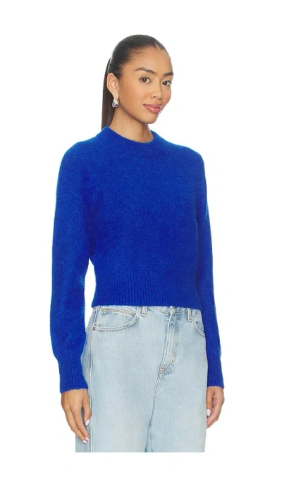 Pistola Sara Shrunken Crewneck Sweater In Blue