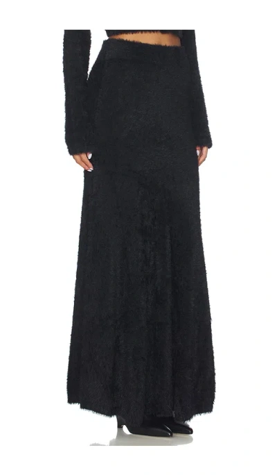 Helmut Lang Grunge Faux Fur Maxi Skirt In Black