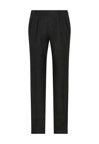 Boglioli Flannel Mario Trousers In Green