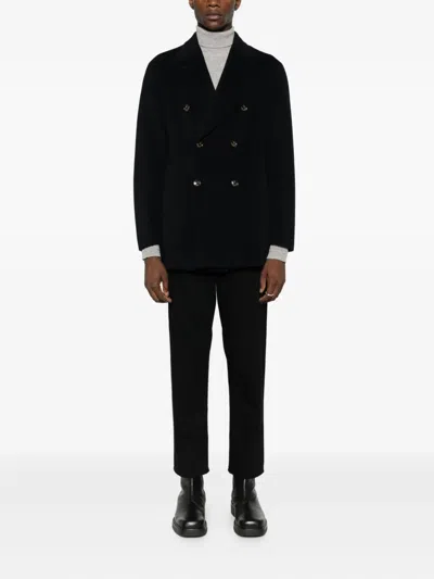 Montecore Double-breasted Coat In Black