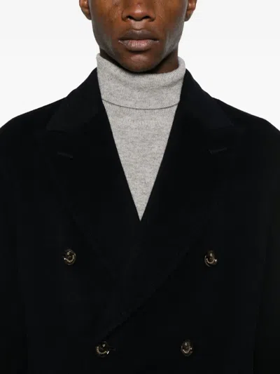 Montecore Double-breasted Coat In Black