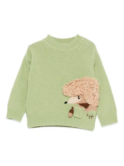 Il Gufo Appliqué Baby Top In Green