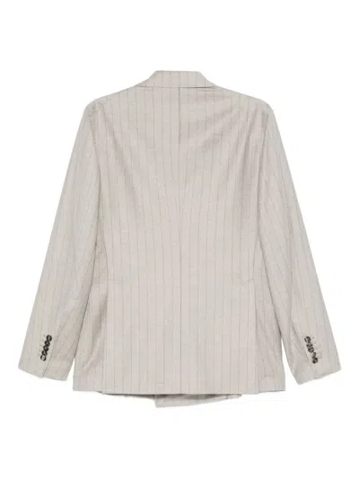 Tagliatore Single-breasted Peak-lapels Blazer In Gray