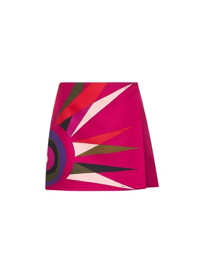 Pucci High Waist Mini Skirt With Graphic Print In Multi