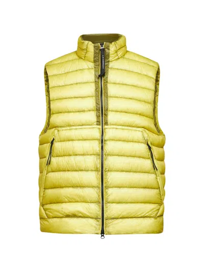 C.p. Company D.d. Zipped-sleeveless Gilet In Yellow