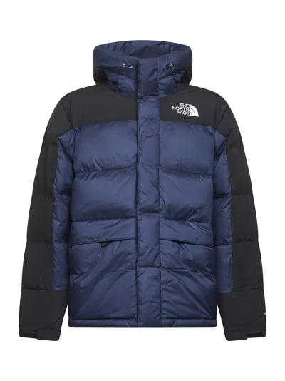 The North Face Mens Navy Himalayan Hooded Shell-down Parka In Blue