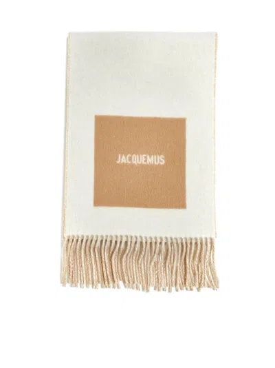 Jacquemus Fringed Scarf In Neutral