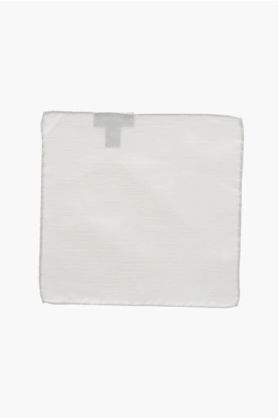 Dsquared2 Jacquard Silk Pocket Square In Gray