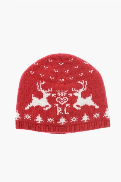 Polo Ralph Lauren Fair-isle Patterned Wool Blend Beanie In Red