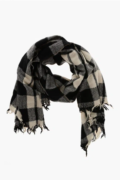 Lovat & Green Twill And Wool Scrf In Multi