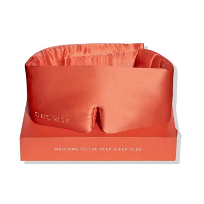 Drowsy Original Silk Sleep Mask - Summer Coral In Orange