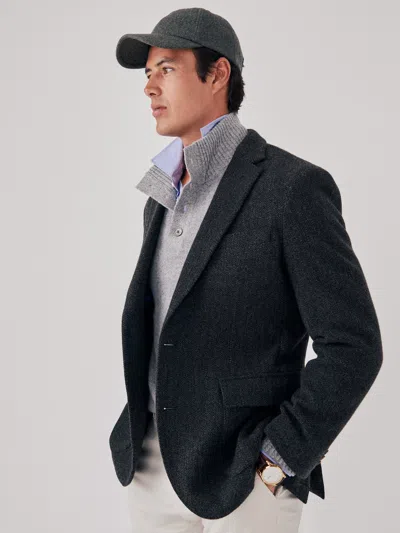 J.mclaughlin Men's Mccown Sport Coat In Broken Herringbone Charcoal/gray In Green