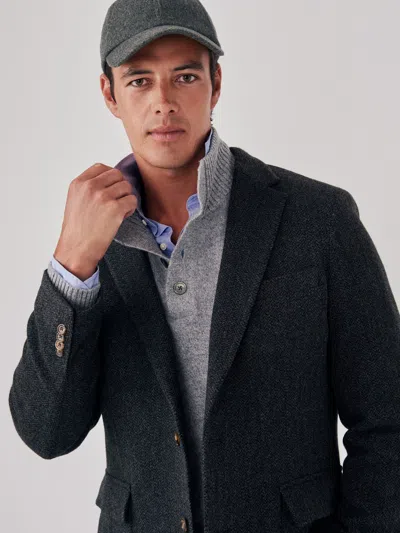 J.mclaughlin Men's Mccown Sport Coat In Broken Herringbone Charcoal/gray In Green