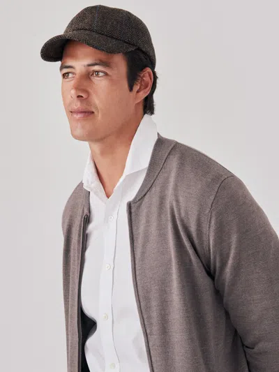 J.mclaughlin Men's Varsity Zip Cardigan Heather Fox Brown In Gray