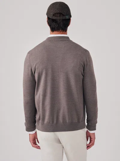 J.mclaughlin Men's Varsity Zip Cardigan Heather Fox Brown In Gray