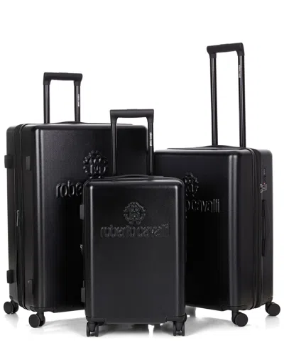 Roberto Cavalli 3pc Expandable Hardcase Luggage Set In Black