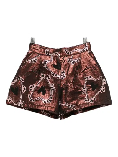 Simonetta Heart-print Shorts In Multi