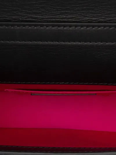 Pre-owned Fendi 2010-2025 Versace Vitello Seta Fendace Brooch Baguette Satchel In Black