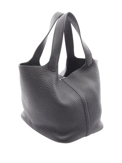 Pre-owned Hermes 2024 Clemence Picotin Lock 22 Handbag In Black