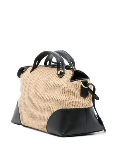 Pre-owned Fendi 2010-2025 Medium Raffia By The Way Satchel In Brown