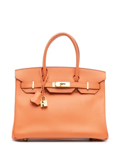 Pre-owned Hermes 2012 Epsom Birkin Retourne 30 Handbag In Orange