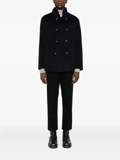 Montecore Double-breasted Coat In Black