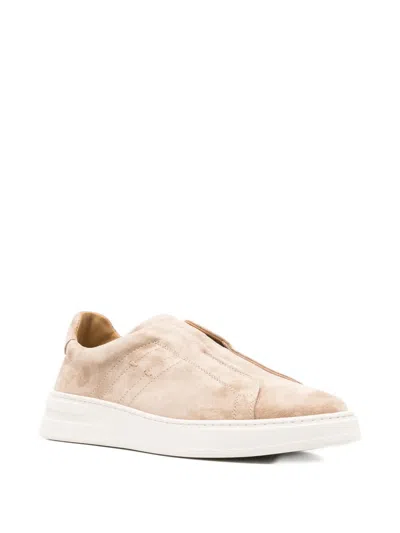 Henderson Baracco Leather Sneakers In Neutral