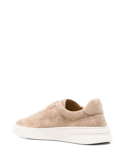 Henderson Baracco Leather Sneakers In Neutral
