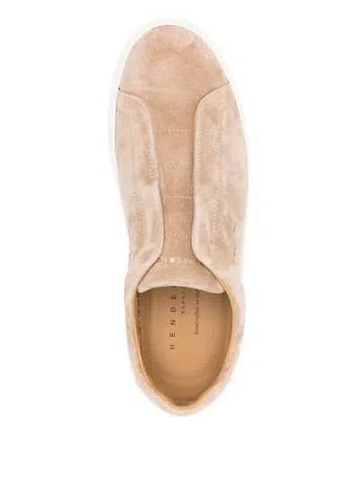 Henderson Baracco Leather Sneakers In Neutral