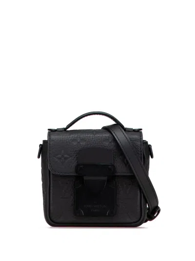 Pre-owned Louis Vuitton 2021-2025 Monogram Taurillon Pico S Lock Satchel In Black