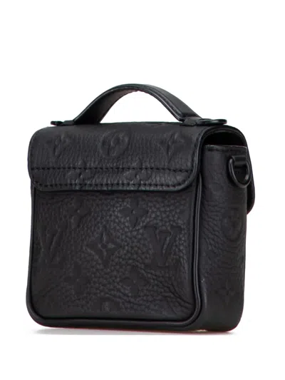 Pre-owned Louis Vuitton 2021-2025 Monogram Taurillon Pico S Lock Satchel In Black