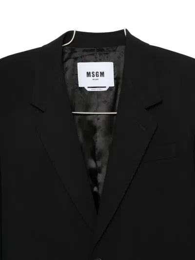 Msgm Single-breasted Blazer In Black