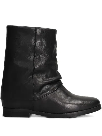 Julie Dee Leather Boots In Black