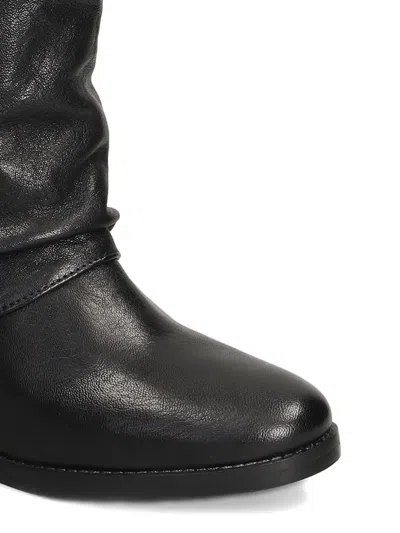 Julie Dee Leather Boots In Black