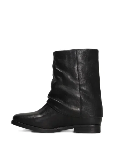 Julie Dee Leather Boots In Black