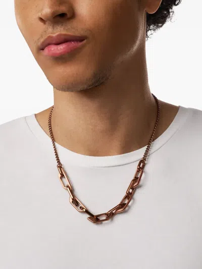 Diesel Dx1646200 Interlocking Logo Chain Necklace In Gold