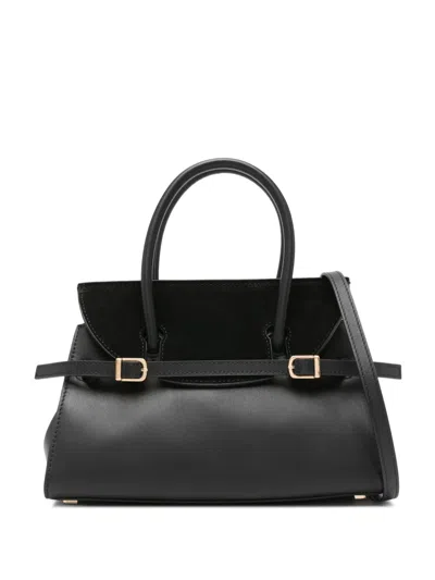 Simkhai River Small Suede-trimmed Leather Tote In Black