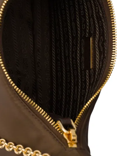 Prada Re-edition 2005 Nylon Shoulder Bag In Brown