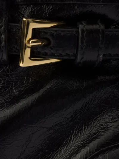 Prada Mini Bonnie Leather Tote Bag In Black