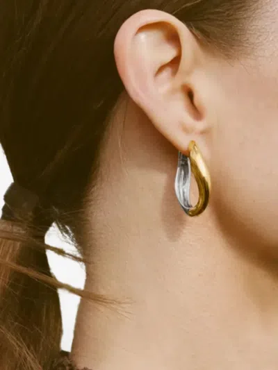Missoma Two-tone Design Hoop Earrings In Gold
