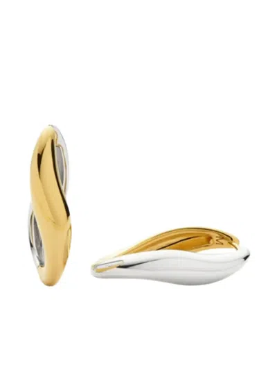 Missoma Two-tone Design Hoop Earrings In Gold