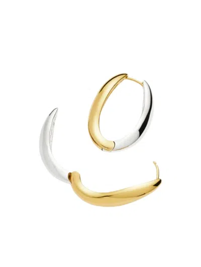 Missoma Two-tone Design Hoop Earrings In Gold