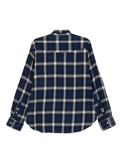 Officine Generale Giacomo Checked Shirt In Blue