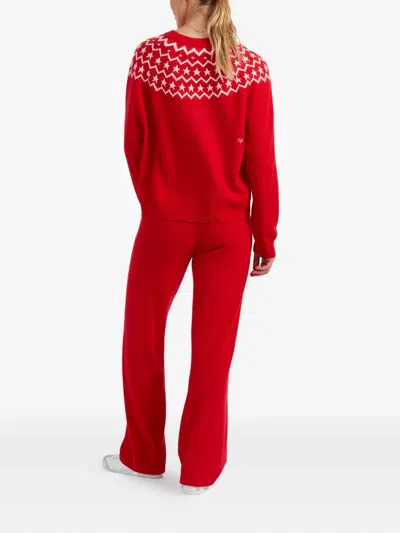 Chinti & Parker Star-yoke Sweater In Red