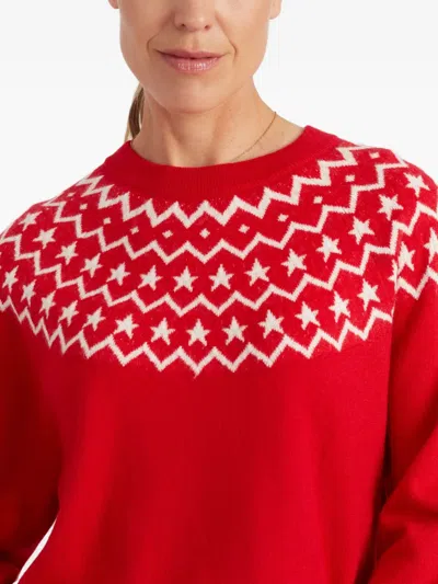 Chinti & Parker Star-yoke Sweater In Red