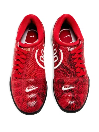 Nike Total 90 Se Embroidered Snake-effect Leather Sneakers In Red