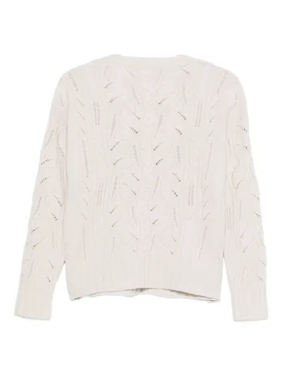 D Exterior Classic Knit Sweater With Soft Texture In Neutral